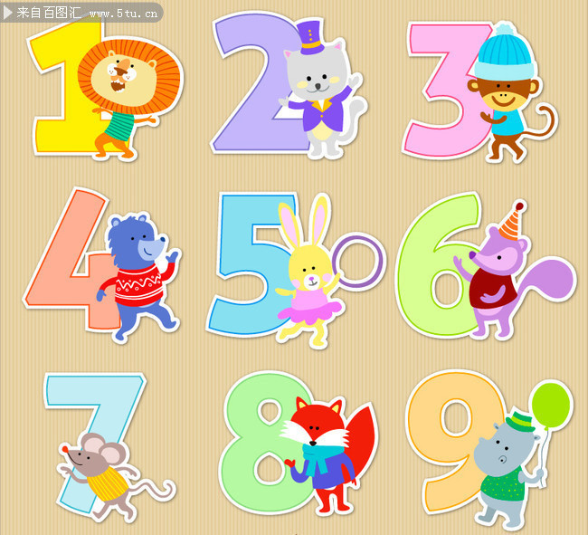 数字动漫设计中的卡通动物矢量艺术